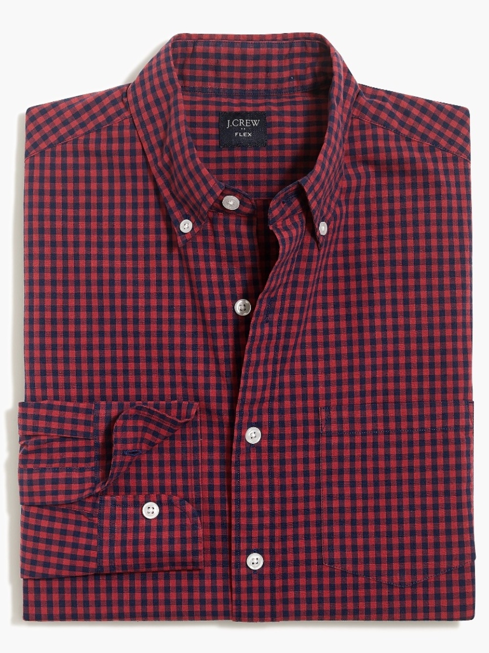 J. Crew Factory Gingham Slim Flex Washed Button Down Oxford Shirt